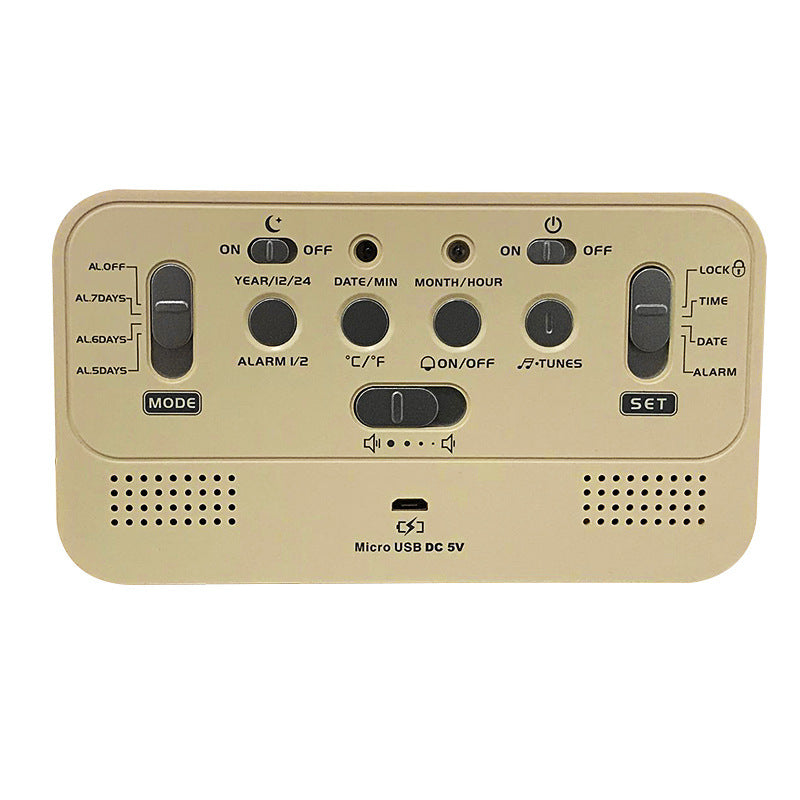 Silent Luminous Digital Clock At The Bedside Of The Student Bedroom