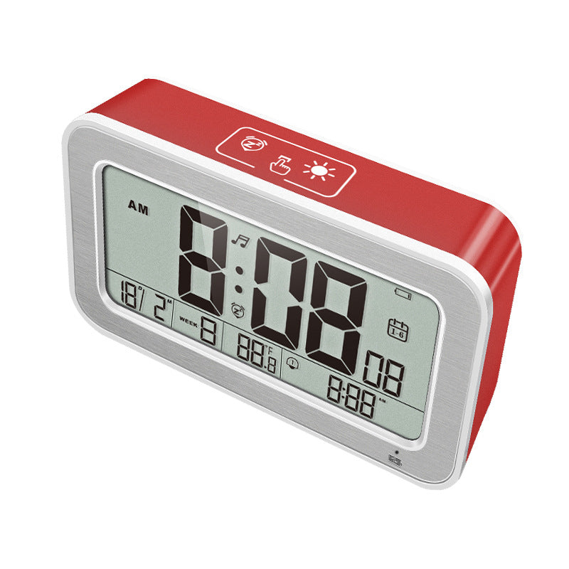 Silent Luminous Digital Clock At The Bedside Of The Student Bedroom