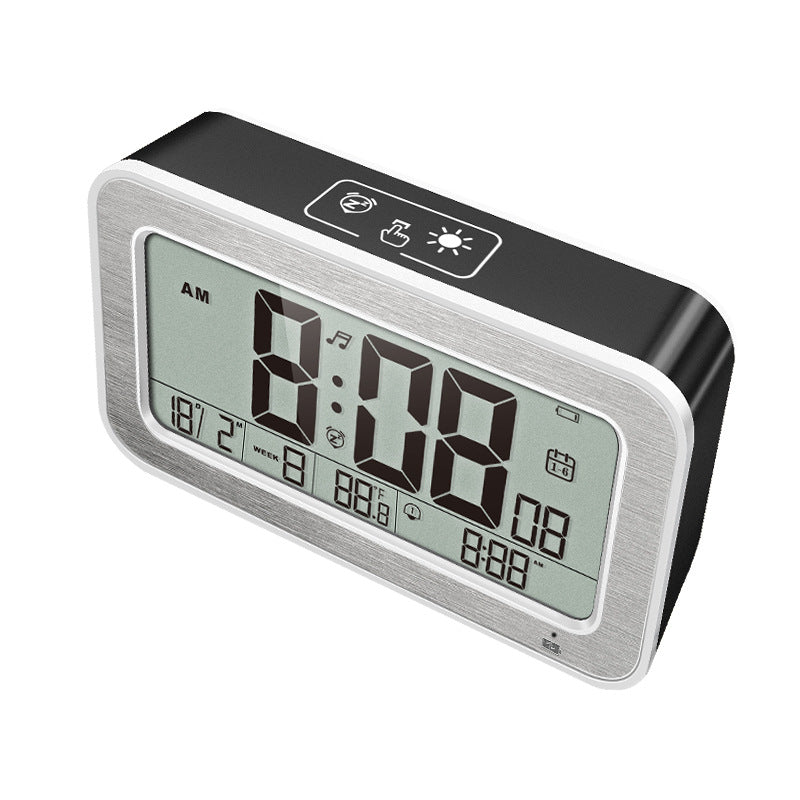 Silent Luminous Digital Clock At The Bedside Of The Student Bedroom